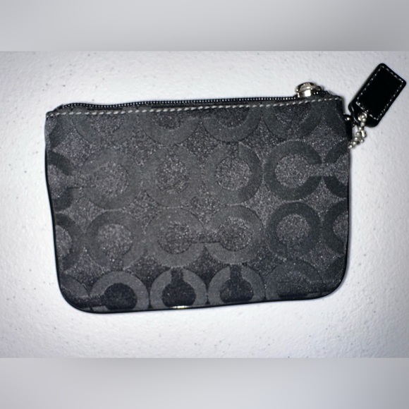 Coach Signature Black Monogram Wristlet Wallet - Picture 3 of 8